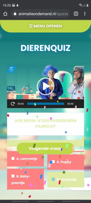 Dierenquiz screenshot